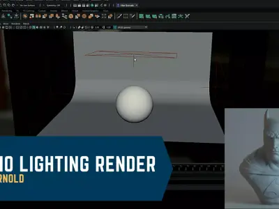Studio Lighting Render -  MayaArnold 3D model