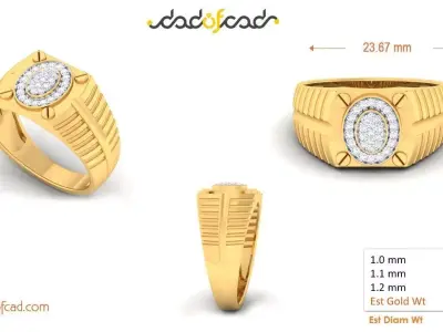Luxury Studded Detailed Ring for Elegant Style 3D print model purchase