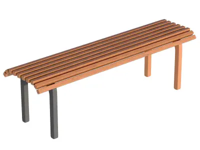 City Bench 09 Low-poly 3D model