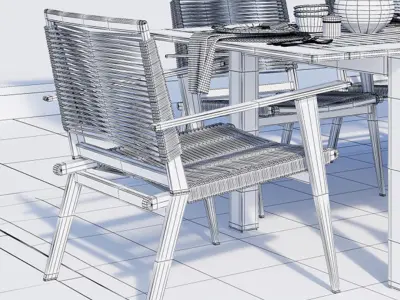 Outdoor furniture  Pottery Barn 3D model