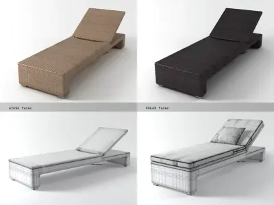 Lounge beach chair 3D model