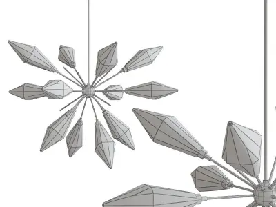 Hammerton Studio Rock Crystal Oval Starburst low poly 3d model Low-poly 3D model