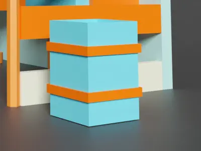 Bus stop  Beauty street Low-poly 3D model