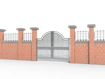 Garden Wall - PBR Low-poly 3D model