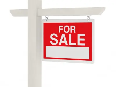 Real Estate For Sale Notice Sign Board 3D model