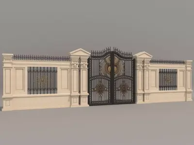 Classic European style Mansion Gate 3 3D model