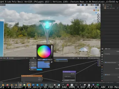 Street Light 6 Basic Version Low-poly 3D model