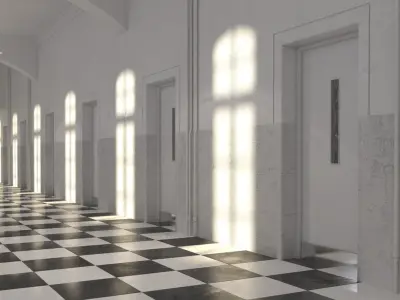 Hospital Hallway 3 3D model
