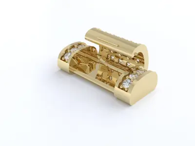 Cuban Link Lock with diamonds unisex model 3D print model