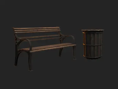Classic Street Kit Low-poly 3D model