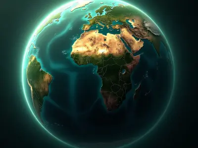 Stylized Planet Earth Hologram Sci Fi Texture