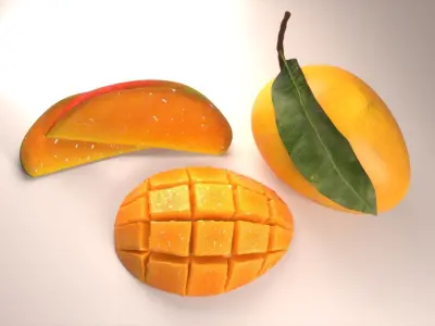 Mango cubes slice 3D model