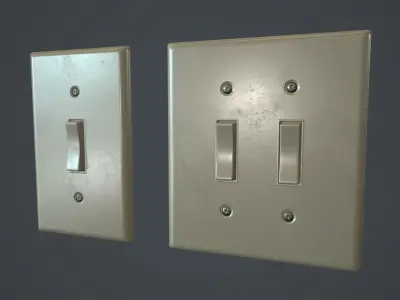 Standard Light Switch PBR Game Ready Low-poly 3D model