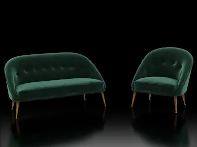 Brabbu Malay armchair and sofa 3D model