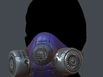 Gas mask helmet 3d model scifi Low-poly  Low-poly 3D model 483