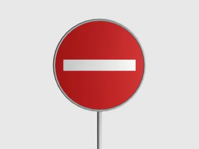 No Entry Sign Low-poly 3D model purchase