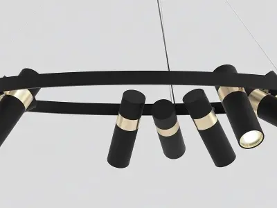 SPOOR chandelier with four lights hanging from it 3D model