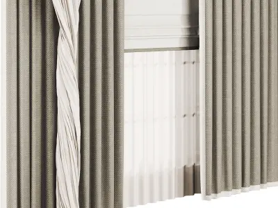 Silk and Cotton Curtain Low-poly 3D model