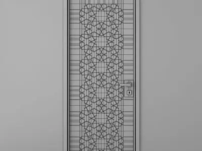 Metal interior door with glazing 3D model