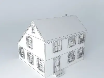 Colonial Saltbox House Free 3D model