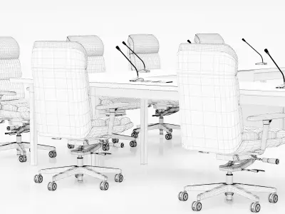 Conference Meeting Room Furniture 04 3D model