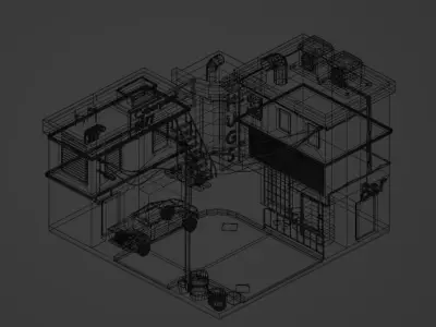 Cyber Punk low poly model Low-poly 3D model