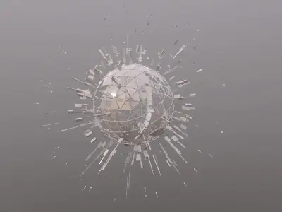 Digital Hologram Low-poly 3D model