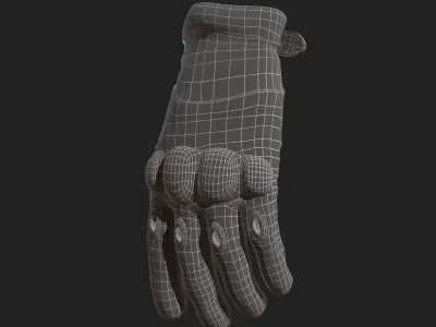 Gloves Sci-fi military fantasy combat 3d model low poly  Low-poly 3D model