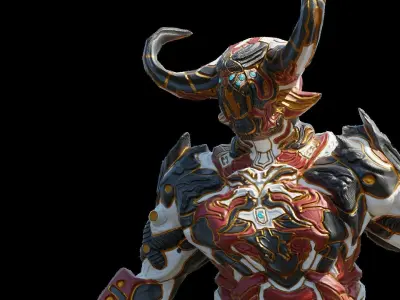 Low Poly - Cyborg Santrasa Low-poly 3D model