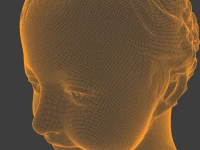 Terracotta bust of a young girl signed by Pigalle 3D model