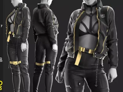 Girls Outfit 7- Marvelous Designer with Video Process 3D model