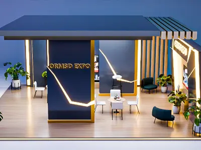 Minimal Modern Expo Booth Design Blender 3D Model 3D model