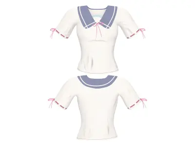 Kiddish Jumpsuit Coverall Shorts Shoes Top Outfit Low-poly 3D model