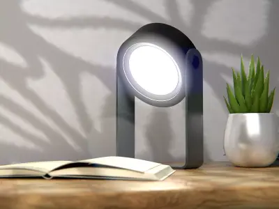Modern Minimalist Spotlight Desk Lamp 3D Asset 3D model