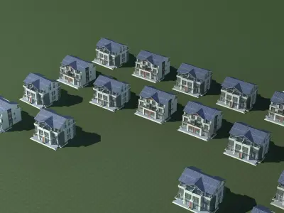 Architecture group of houses 3D model