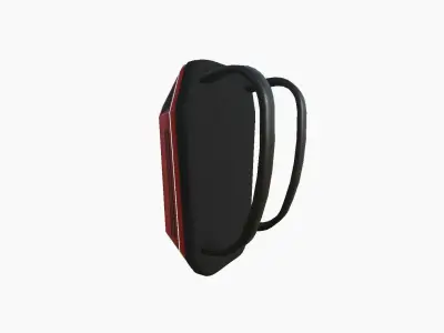 SciFi Backpack E09 Red - Fashion Character Design Low-poly 3D model