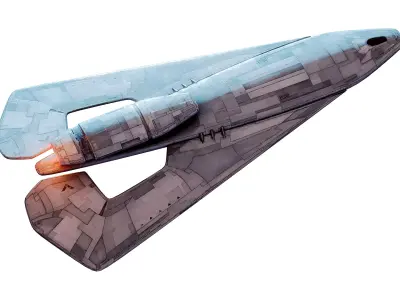 Sci-Fi Rocket Ship Valkyrian Whisper Low-poly 3D model