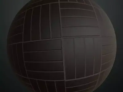 Modern Charcoal Parquet Tile PBR Seamless Texture