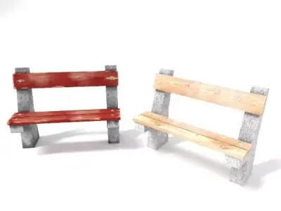 Concrete bench 3D model