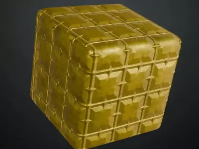 Golden Metal Sci-Fi PBR Seamless Texture