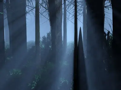 Dark Forest Animation Low-poly 3D model