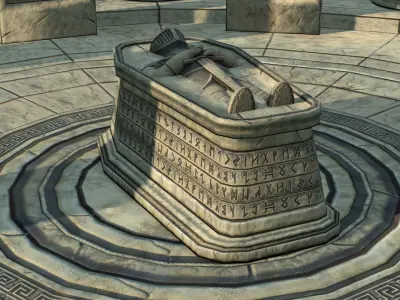 Tomb of Veteran Warrior Low-poly 3D model