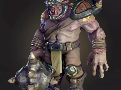 Game ready orc character Low-poly 3D model