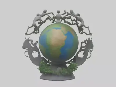 The Earth Cycle Statue model 3D model