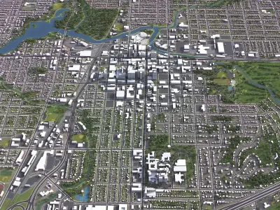 Rochester - 3D City Model Low-poly 3D model