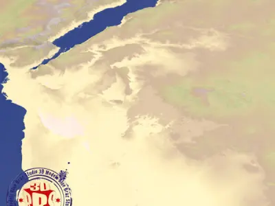 Middle East elevation map 3D model