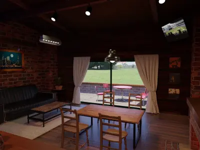 American Wooden Room 3D model