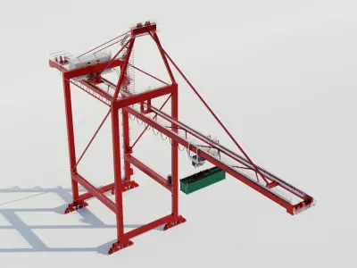 Gantry Shore Crane - Harbor crane 3D model