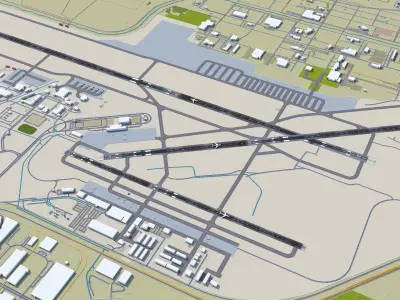 Linkoln Airport 12km Low-poly 3D model