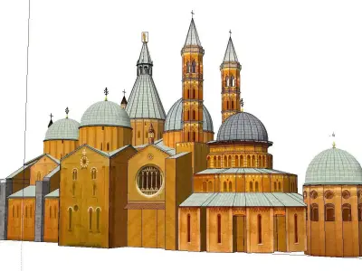 Architecture-Religion-God-Culture-Temple-042 church with spir... 3D model